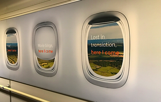 Sign at airplane