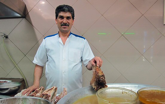 Sheep head chef in Tehran restaurant