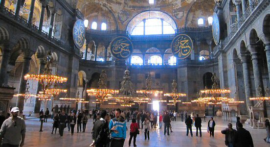 Interior of Hagia Sophia in Istanbul