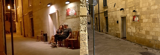 Parts Unknown scene, Anthony Bourdain and Asia Argento at Alle Due Corti, Lecce