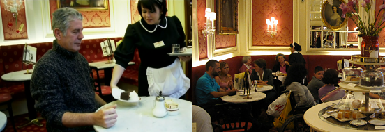 No Reservations scene, Anthony Bourdain in Hotel Sacher, Vienna