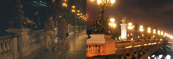 Midnight in Paris scene, Pont Alexandre III, Paris