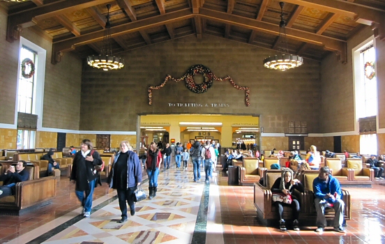 Waiting hall at Union Station, Los Angeles