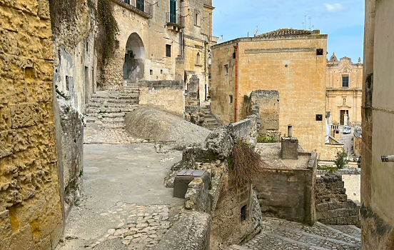 Narrow alley in Matera, Italy