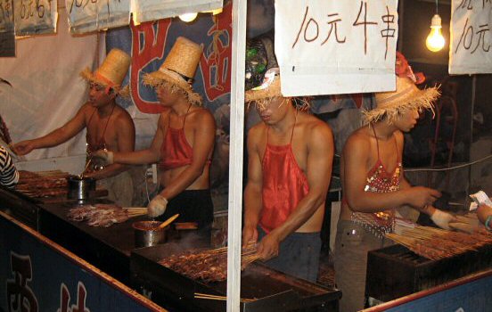 Street food vendors in Qingdao