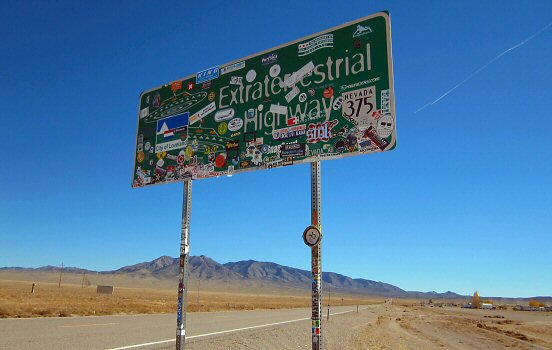Extraterrestrial Highway sign along Route 375 in Nevada