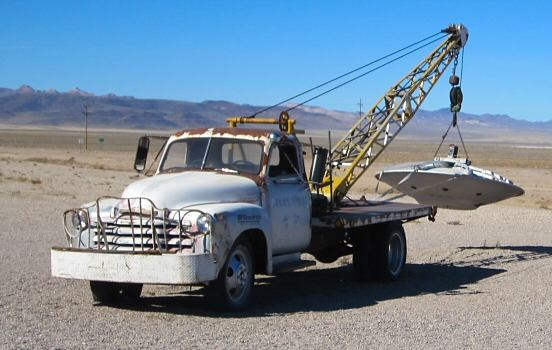 Truck with flying saucer at Little A'Le'Inn