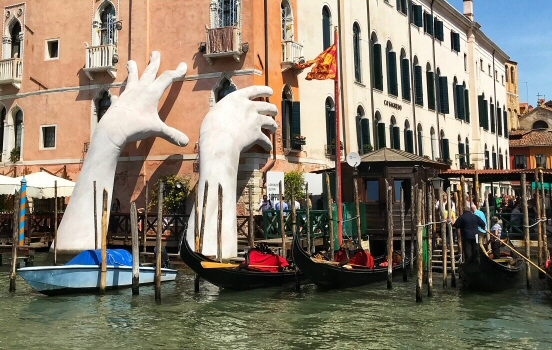 Art installation in the Grand Canal, Venice