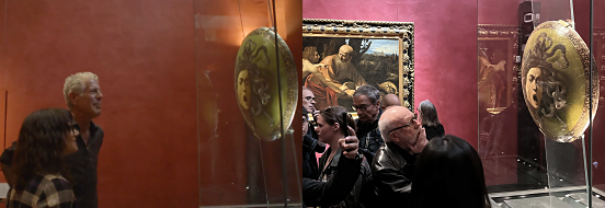 Parts Unknown scene, Anthony Bourdain and Asia Argento at Uffizi Galleries, Florence
