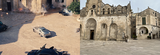 No Time To Die scene, Piazza San Giovanni, Matera