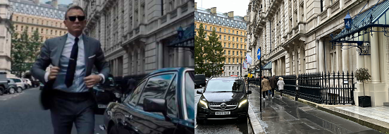 No Time To Die scene, Whitehall, London