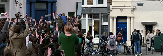 Notting Hill scene, Westbourne Park Road, London