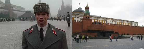 Red Heat scene, Red Square, Moscow