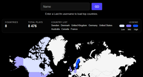 Last.fm band map screenshot